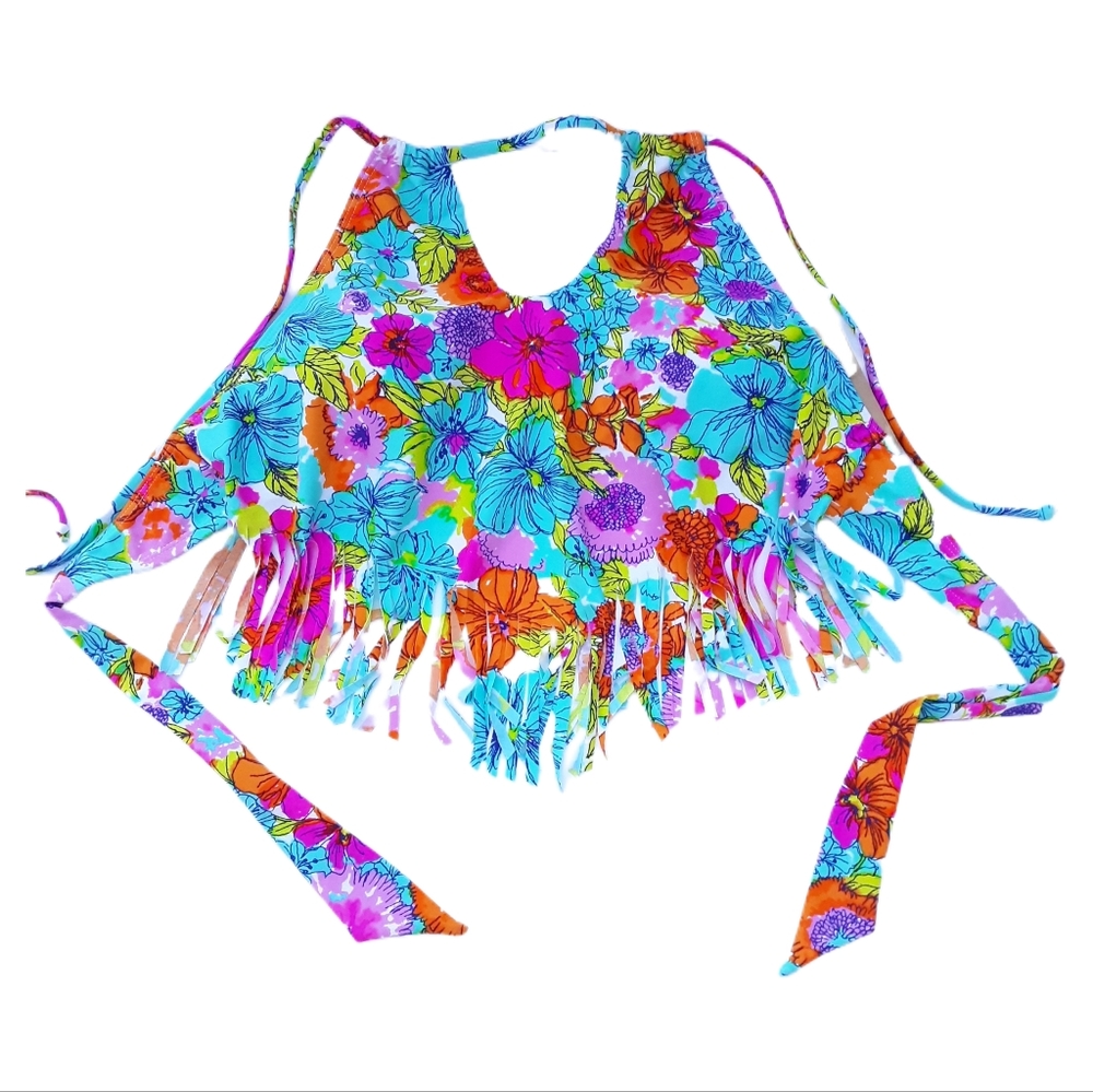 Hobie Swim Suit Top Size Medium Multicolored